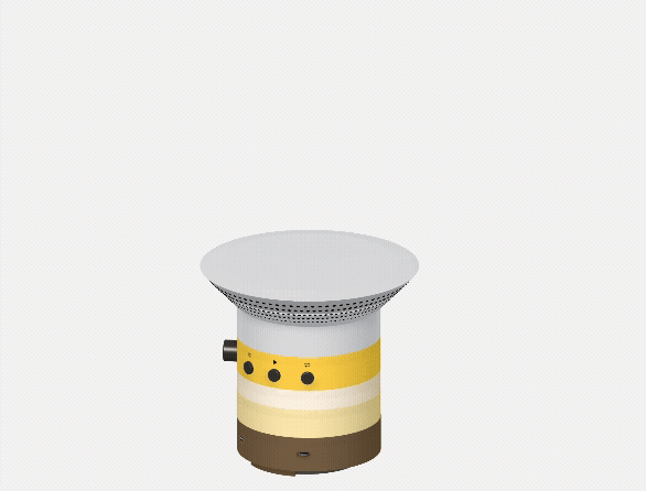 A demo of the initial animation, which shows the speaker's modularity via an 'exploded view'