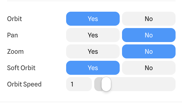 <b>Turning off Pan & Zoom before exporting</b><br>Addressing earlier issues with the 3D model disappearing when the user zooms out too far, or the model clipping when zooming in