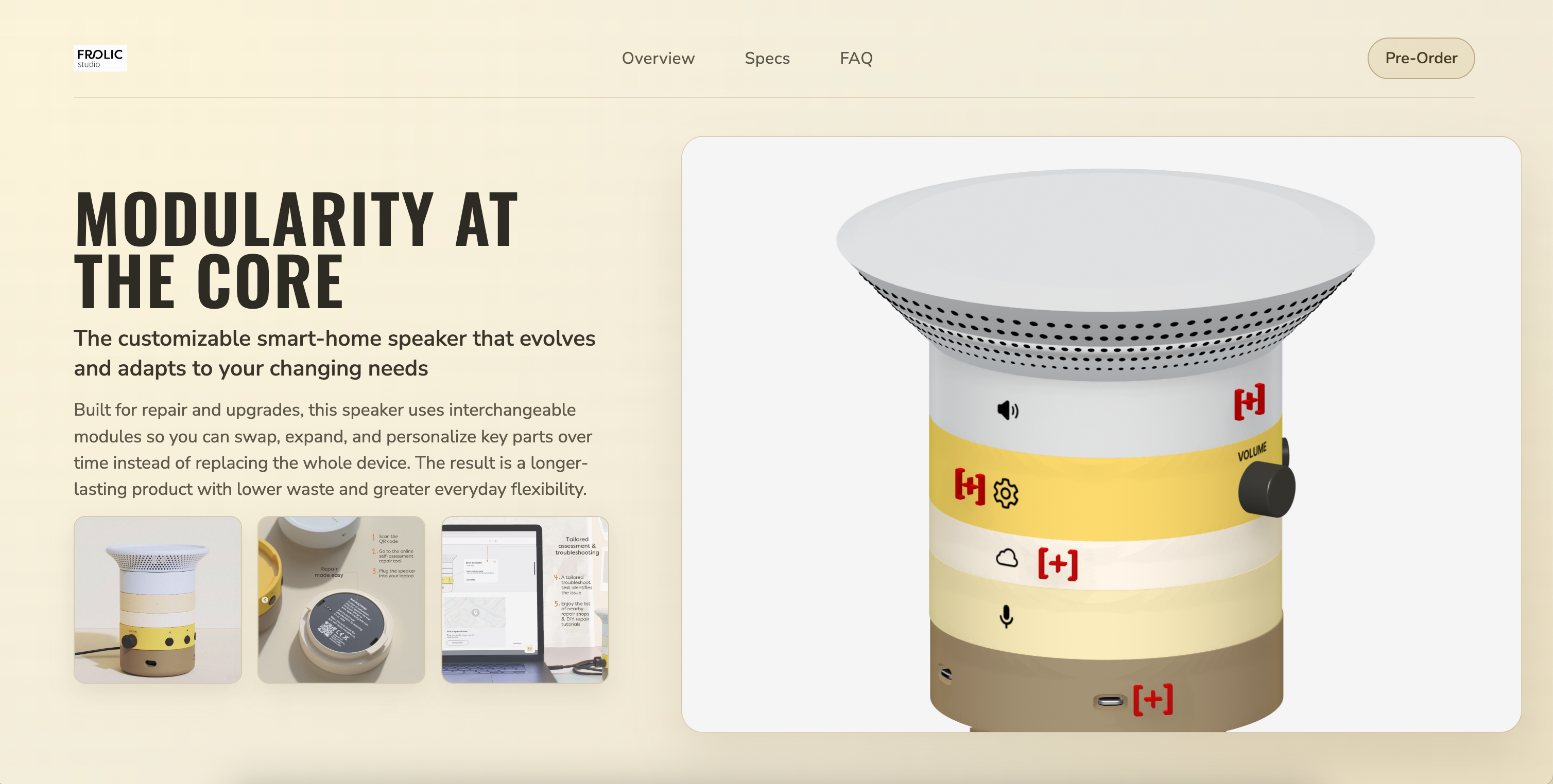 <b>The initial result</b><br>The Spline model embedded successfully, although some adjustments were needed to improve its placement on the page and refine the overall layout and UI