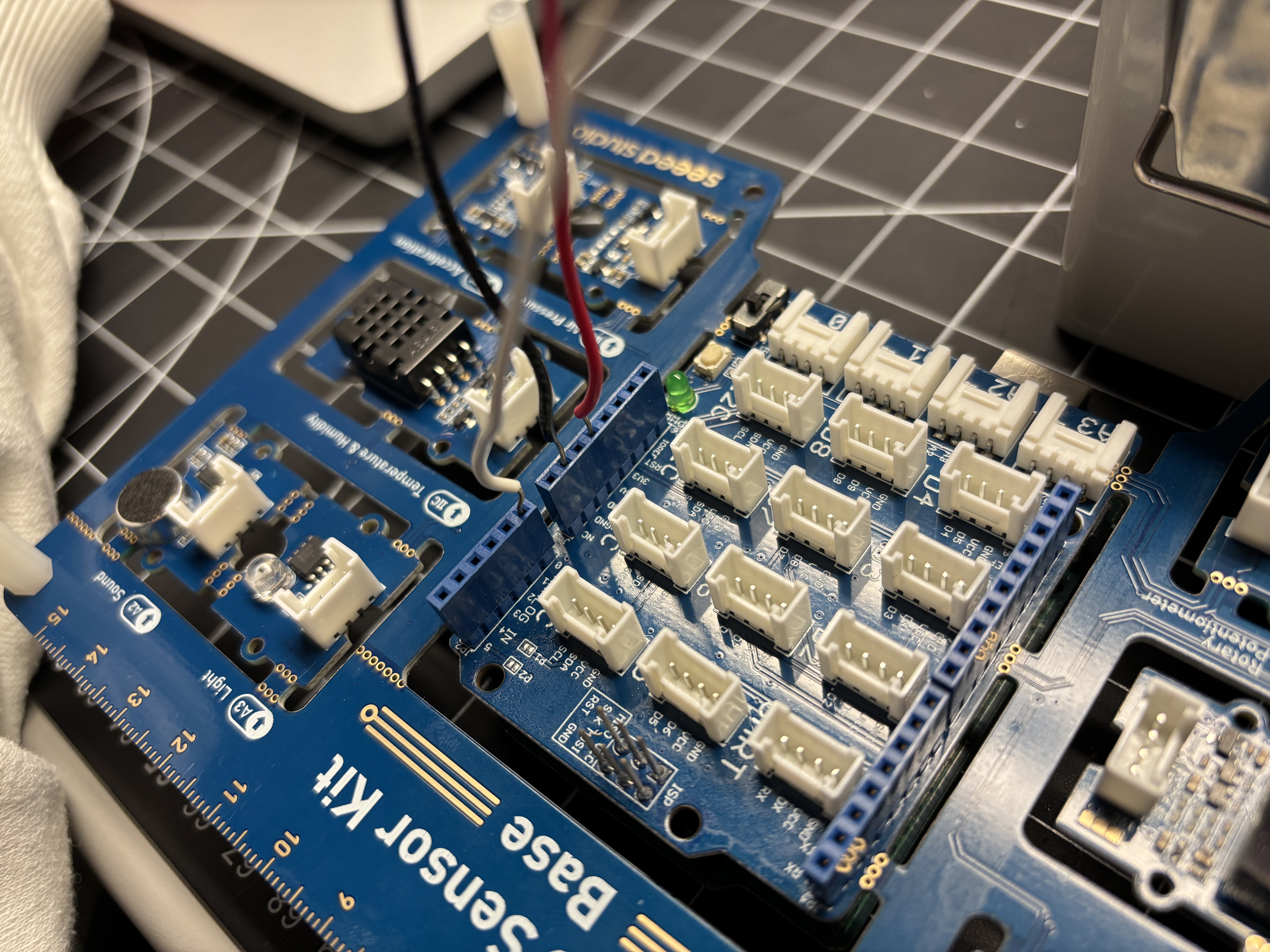 Many Arduino sketches that we explored for measuring heart rate using the HW-827 Pulse Sensor utilized similar wiring. In these tutorials, the white wire (Signal) was inserted onto Pin 0; the black wire onto Ground; and the red wire onto the 3.3V power input pin, to activate the sensor.